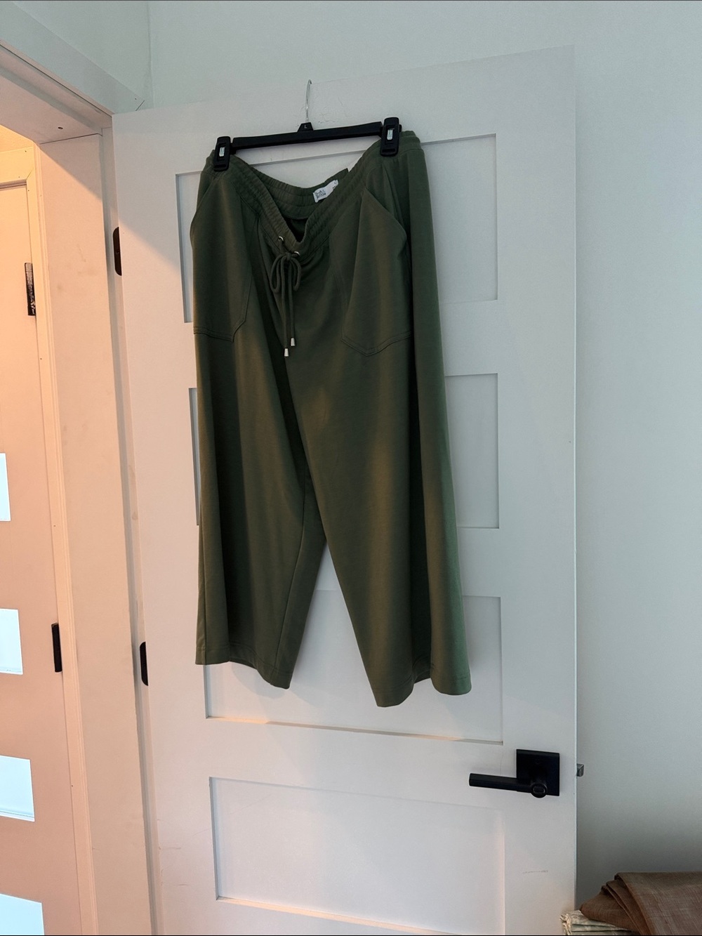 croft & barrow Olive Green Drawstring Wide-Leg Sweatpants